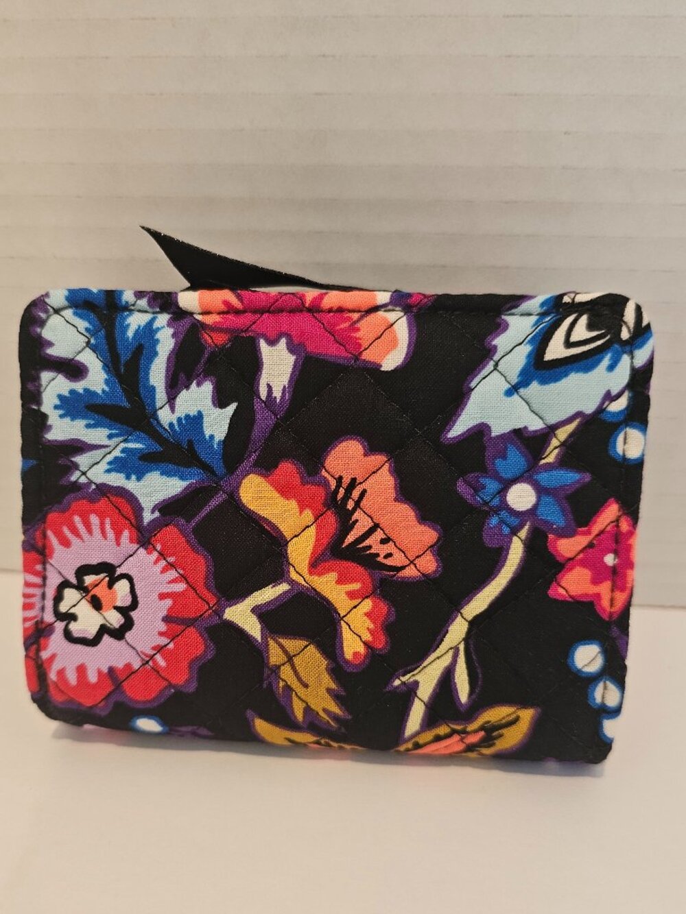 NWT Vera Bradley Iconic RFID Small Wallet Foxwood Animal Floral Black Orange Red - Picture 2 of 8
